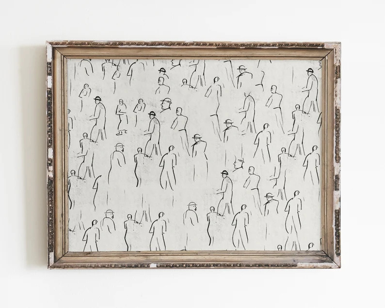 Figure art, minimalist wall art, vintage sketch, sketch art, vintage art, vintage drawing, sketch... | Etsy (UK)