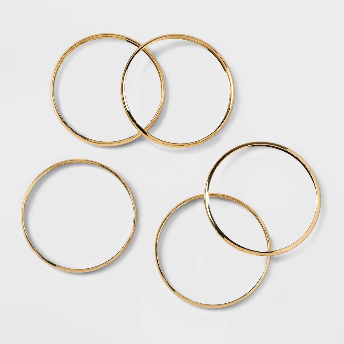 Domed Bangle Bracelet Set 5pc - A New Day™ Gold | Target