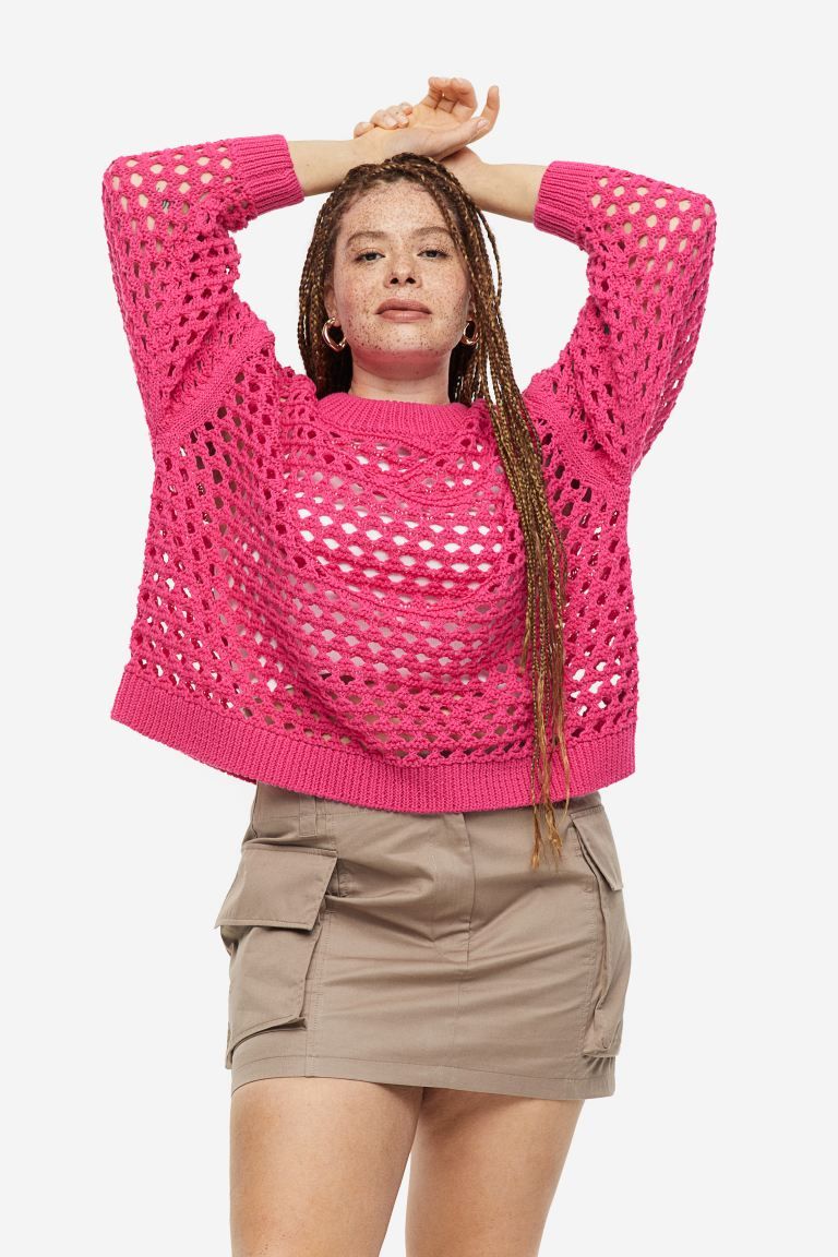 Oversized Pointelle-knit Sweater | H&M (US + CA)