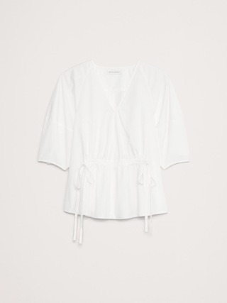 Cotton Poplin Cinch-Waist Top | Banana Republic (US)