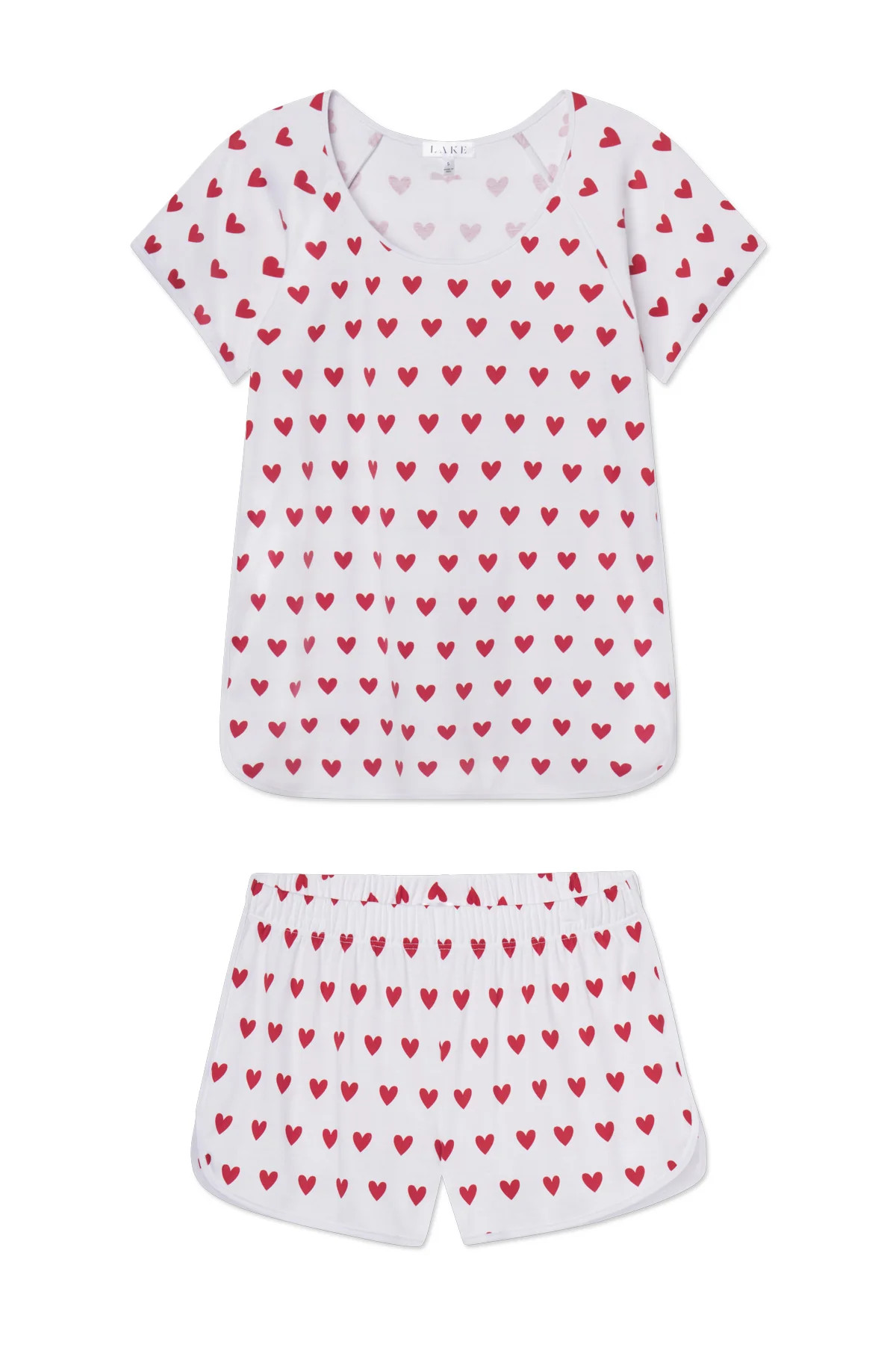 Pima Shorts Set in Classic Red Heart | Lake Pajamas