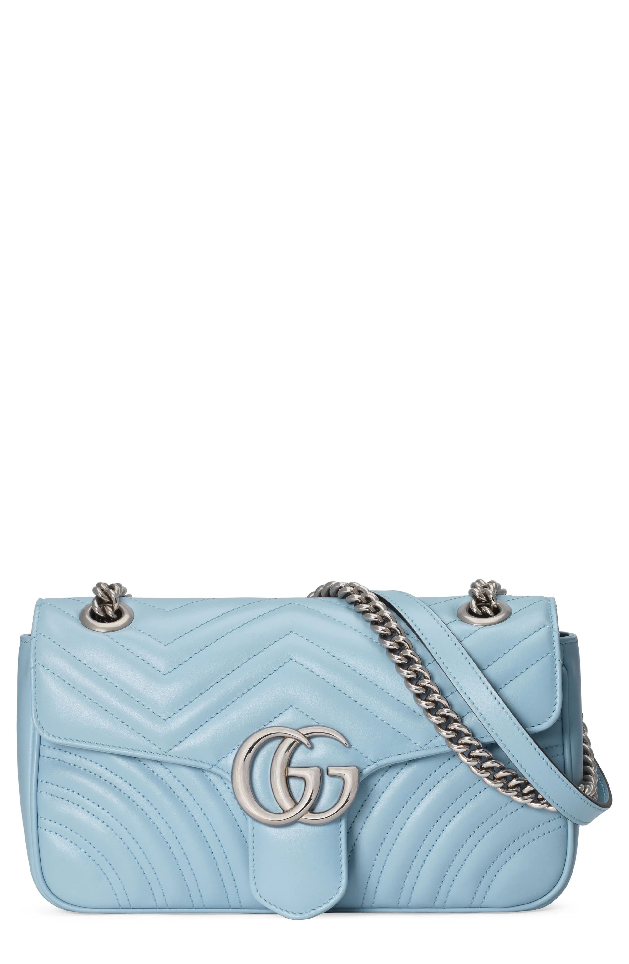 Gucci Small Gg 2.0 Matelasse Leather Shoulder Bag - Blue | Nordstrom