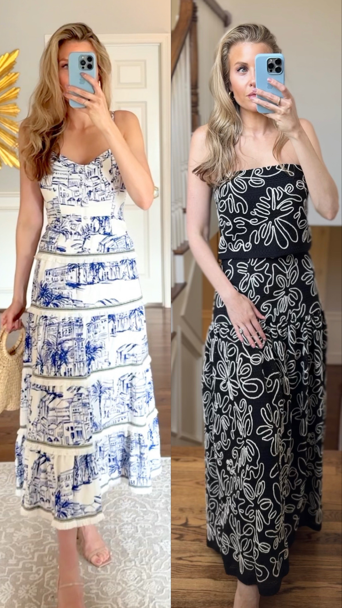 Love both of these two piece sets!! I’m 5’7 wearing a size xsmall in blue/white top/bottom and size 0 in the black/white set 

#LTKFindsUnder100 #LTKStyleTip #LTKHome