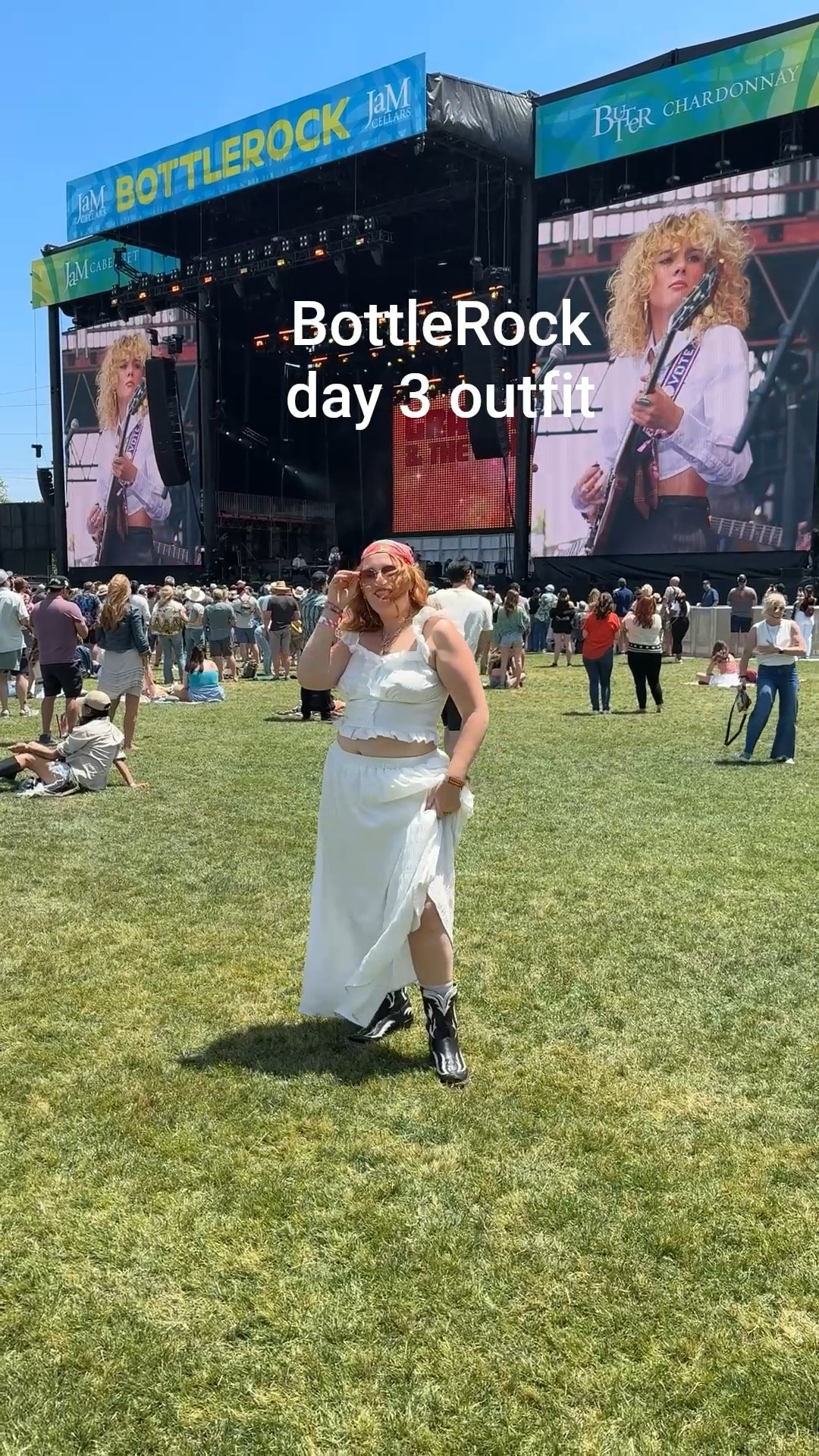 BottleRock outfits from 2025! I adore this Napa Valley Music Festival

Day 1: wore brat summer green and a skort with pockets for a more punk look for the Green Day set

Day 2: my favorite anthropolgie red pants and a crochet top from Cupshe plus cowboy boots I bought in Austin

Day 3: a white two piece set from Amazon with a headscarf and new necklace from Anthro that I broke by the end of the night dancing around to Noah Kahan lol

I also wore a LOT of SunBum sunscreen and swear by my festival makeup from Tarte, TooFaced, Saie and Dibs for the perfect festival beauty look. 

This weekend got me excited for summer!

PS I wear a size large and XL in everything as a curvy gal. 

#napa #napavalley #bottlerock #musicfesitival #festival #saie #tarte #toofaced #anthrpologie #cowboyboots #crochettop #redpants #curvy #size14 #bratsummer #whitedress #twopieceset #amazon #boho #sunbum

#LTKParties #LTKFindsUnder100 #LTKSummerEdit