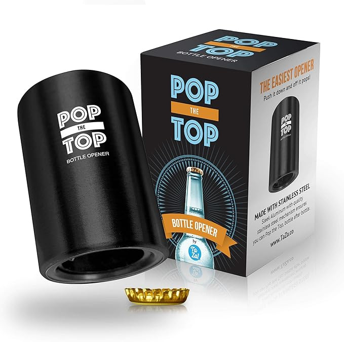 Pop-the-Top beer bottle opener - Push down, pop off. No Damage to Bottlecaps by TaZa | Amazon (US)