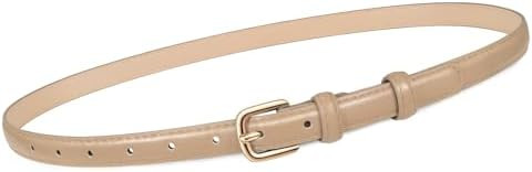 JASGOOD Women Skinny Faux Leather Belt Thin Waist Belt for Women Jeans Dress Fashion Ladies Belt ... | Amazon (US)