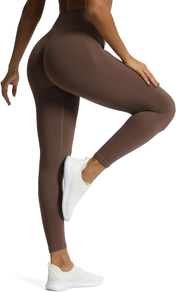Aoxjox Workout Seamless Leggings for Women High Waisted Fitness Yoga Contour Sculpt Scrunch Leggi... | Amazon (US)