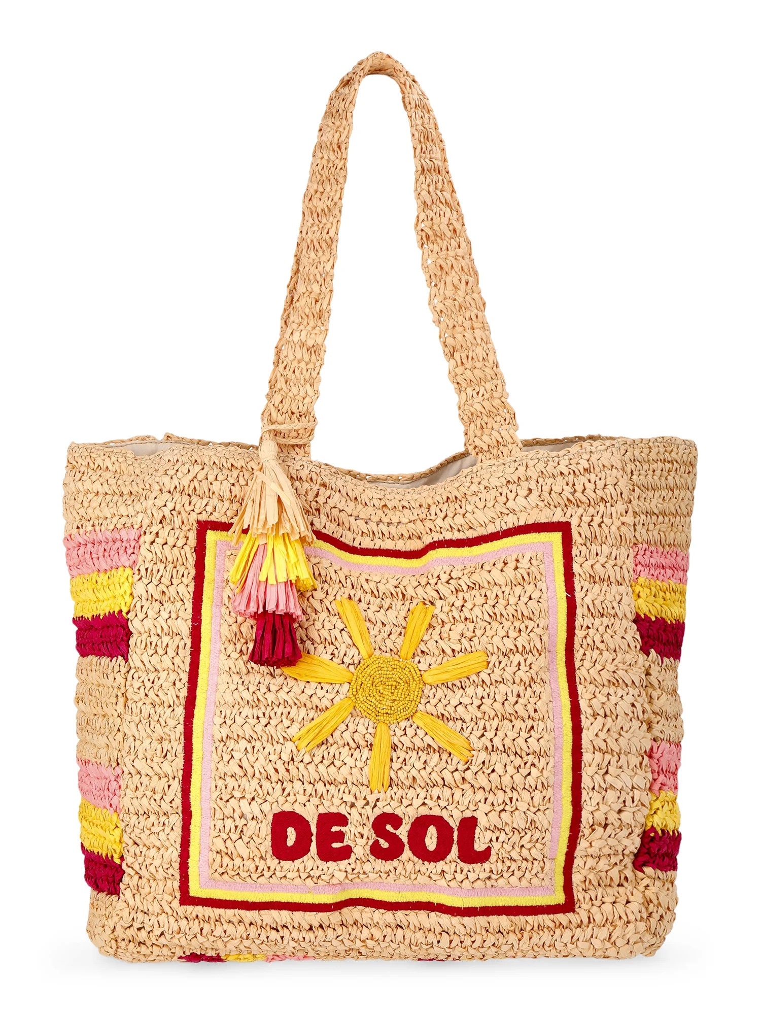 No Boundaries Women's De Sol Beach Tote Bag, Multi Del Sol | Walmart (US)