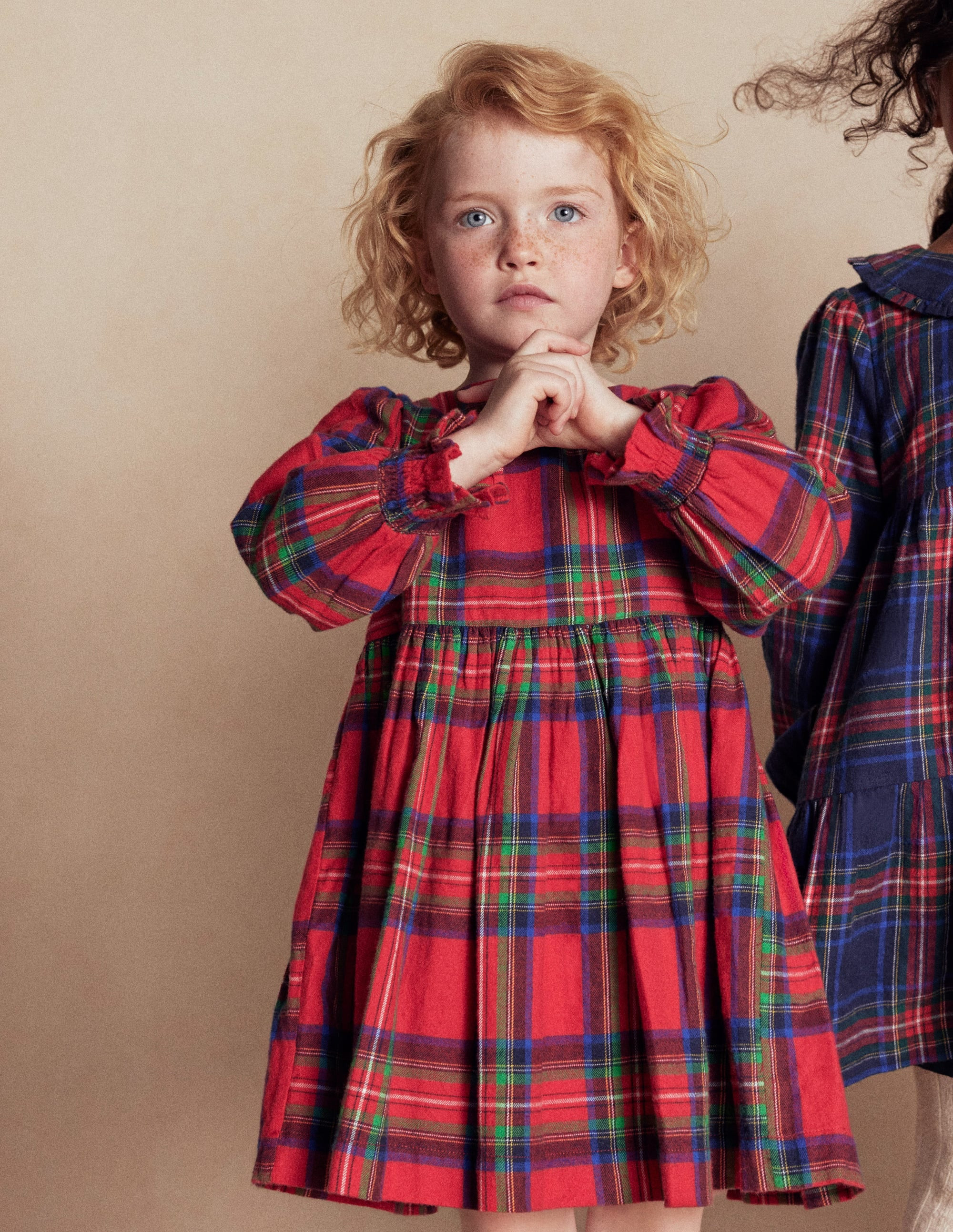 Madeline Long Sleeve Dress-Red Check | Boden (US)