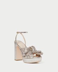 Natalia Champagne Platform Bow Heel | Loeffler Randall