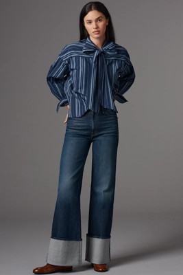 MOTHER Hustler Roller Sneak High-Rise Wide-Leg Jeans | Anthropologie (US)
