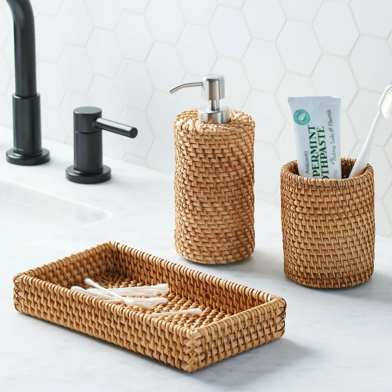 Better Homes & Gardens Natural Rattan Toothbrush Holder | Walmart (US)