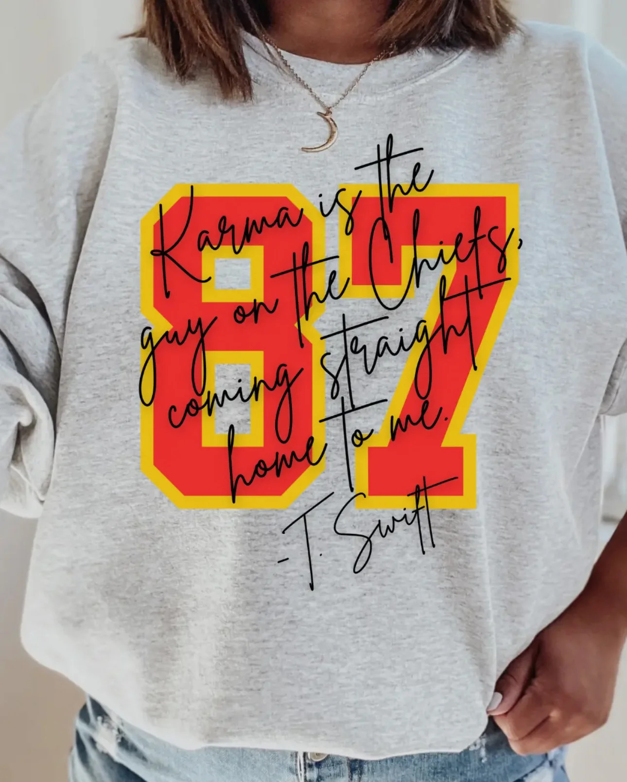 87 KARMA IS A GUY ON THE CHIEFS PULLOVER (PLUS AVAILABLE) | It's NOMB