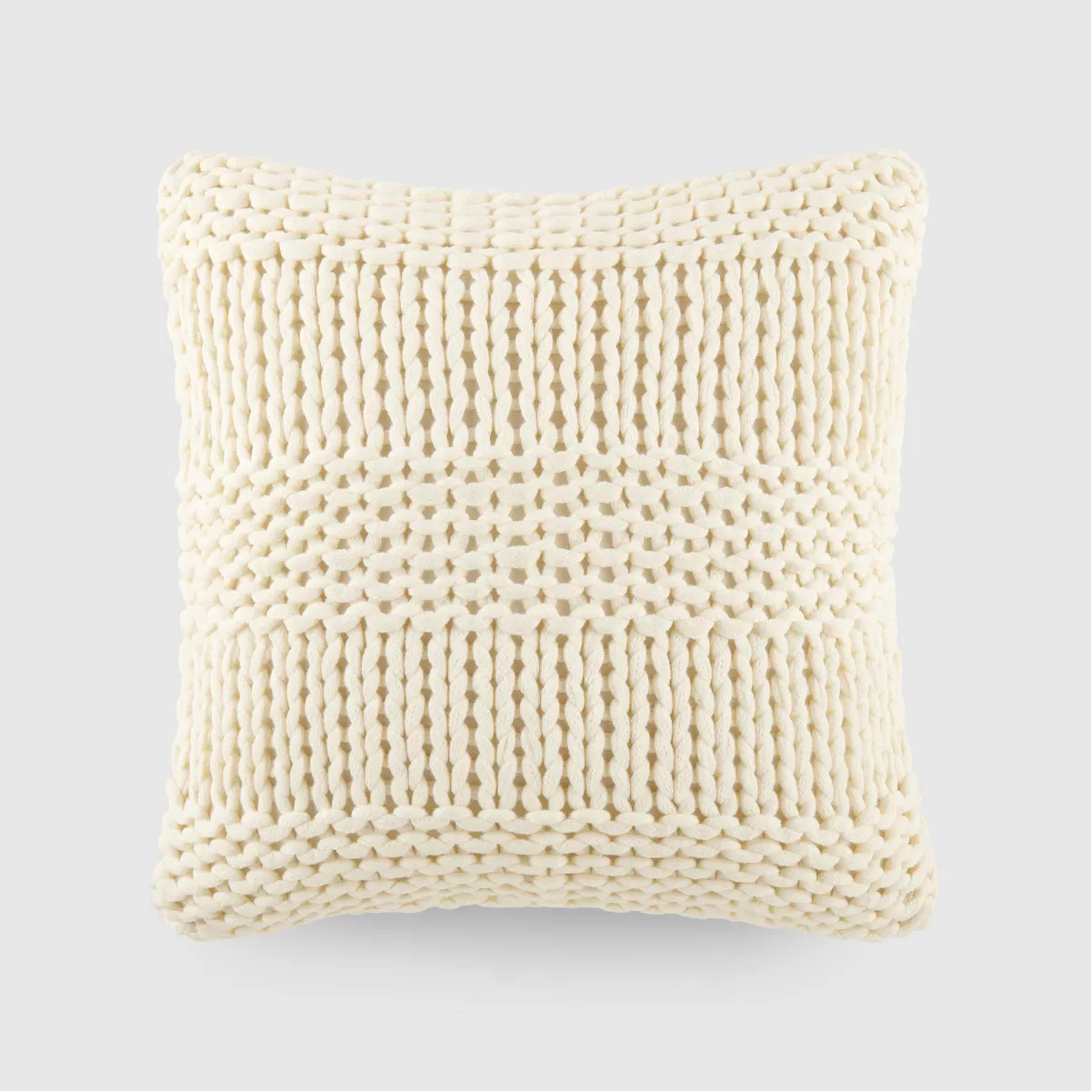 Cozy Chunky Knit Acrylic Decor Throw Pillow One Size - Ivory | Target