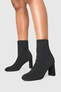 Boots | Wide Fit Flat Heel Knitted Sock Boots | boohoo | Debenhams UK