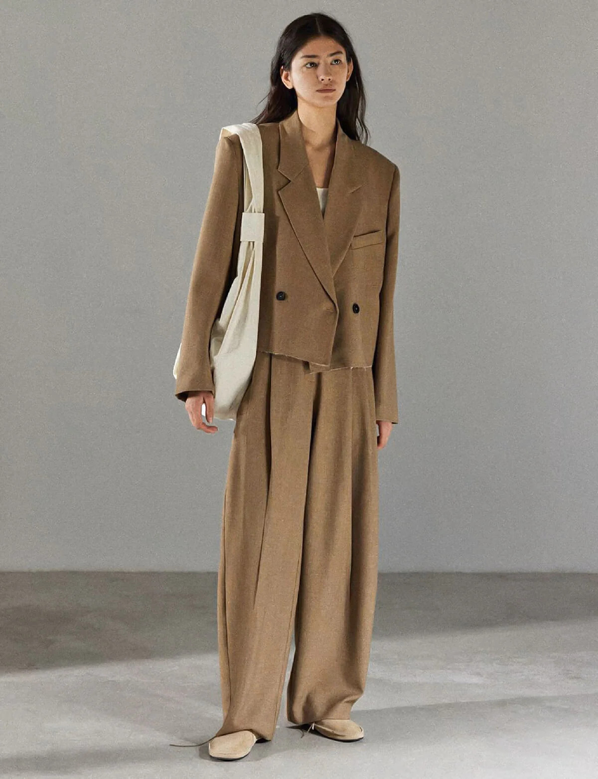 Dani Cropped Boxy Blazer in Brown-BESTSELLER | Pixie Market