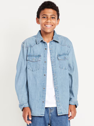 Long-Sleeve Western Pocket Jean Shirt for Boys | Old Navy (US)