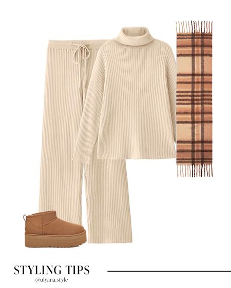 A sweater lounge set paired with uggs booties, and a scarf makes a comfy winter outfit idea.
.
.
.
.
.
.
.
Loungewear | lounge pants | lounge outfits | lounge set amazon | comfy winter outfits | casual winter outfits | ribbed pants | ribbed set | sweater outfits | sweater amazon | turtleneck sweater | comfy pants | casual pants | cream sweater | cabin outfit | winter boots | winter fashion | winter scarf | Uggs platform | brown booties | work from home outfit | 

#LTKGiftGuide #LTKSeasonal #LTKFind #LTKunder50 #LTKunder100 #LTKHoliday #LTKU #LTKsalealert #LTKfindsunder50 #LTKfindsunder100 #LTKstyletip #LTKworkwear #LTKtravel #LTKshoecrush #LTKitbag 