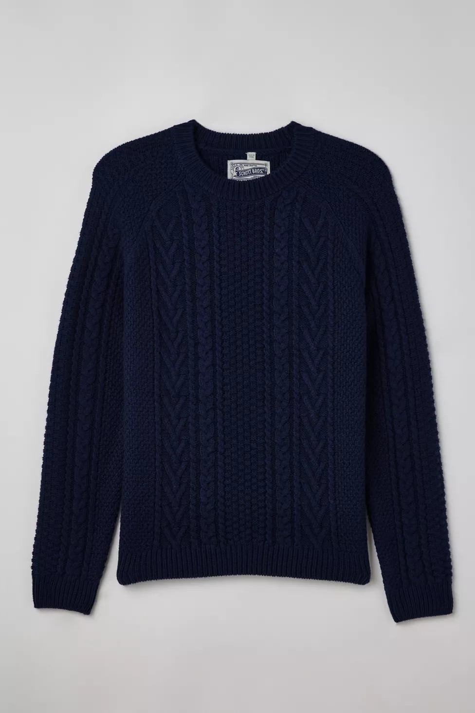 Schott Merino Wool Cableknit Crew Neck Sweater | Urban Outfitters (US and RoW)