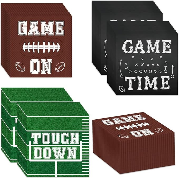 Qyeahkj 240PCS Football Napkins Party Supplies Disposable Paper Football Birthday Napkins Set Foo... | Amazon (US)