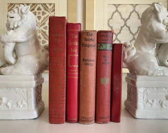 Four Vintage/antique Tan Books for Interior Decorating and Display - Etsy | Etsy (US)
