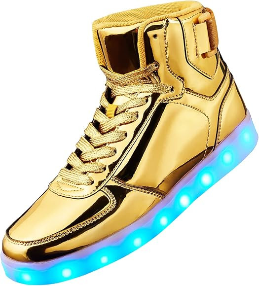 DIYJTS Unisex LED Light Up Shoes, Fashion High Top LED Sneakers USB Rechargeable Glowing Luminous... | Amazon (US)