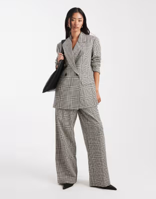 ASOS DESIGN tailored relaxed straight leg pants in plaid - part of a set | ASOS (Global)