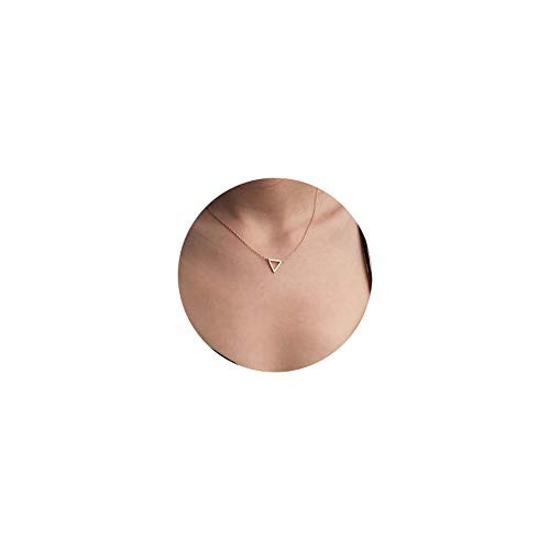Gold Triangle Pendant Necklaces for Women,14K Gold Plated Cute Open Geometric Elegant Handmade Necklace,Trendy Fashion Dainty Necklace | Amazon (US)