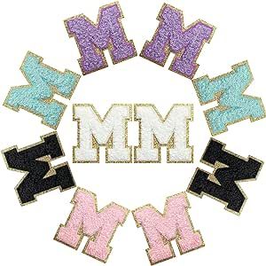 10PCS Self Adhesive Chenille Letter Patches, Colorful Iron on Letter Glitter Patches Varsity Patc... | Amazon (US)