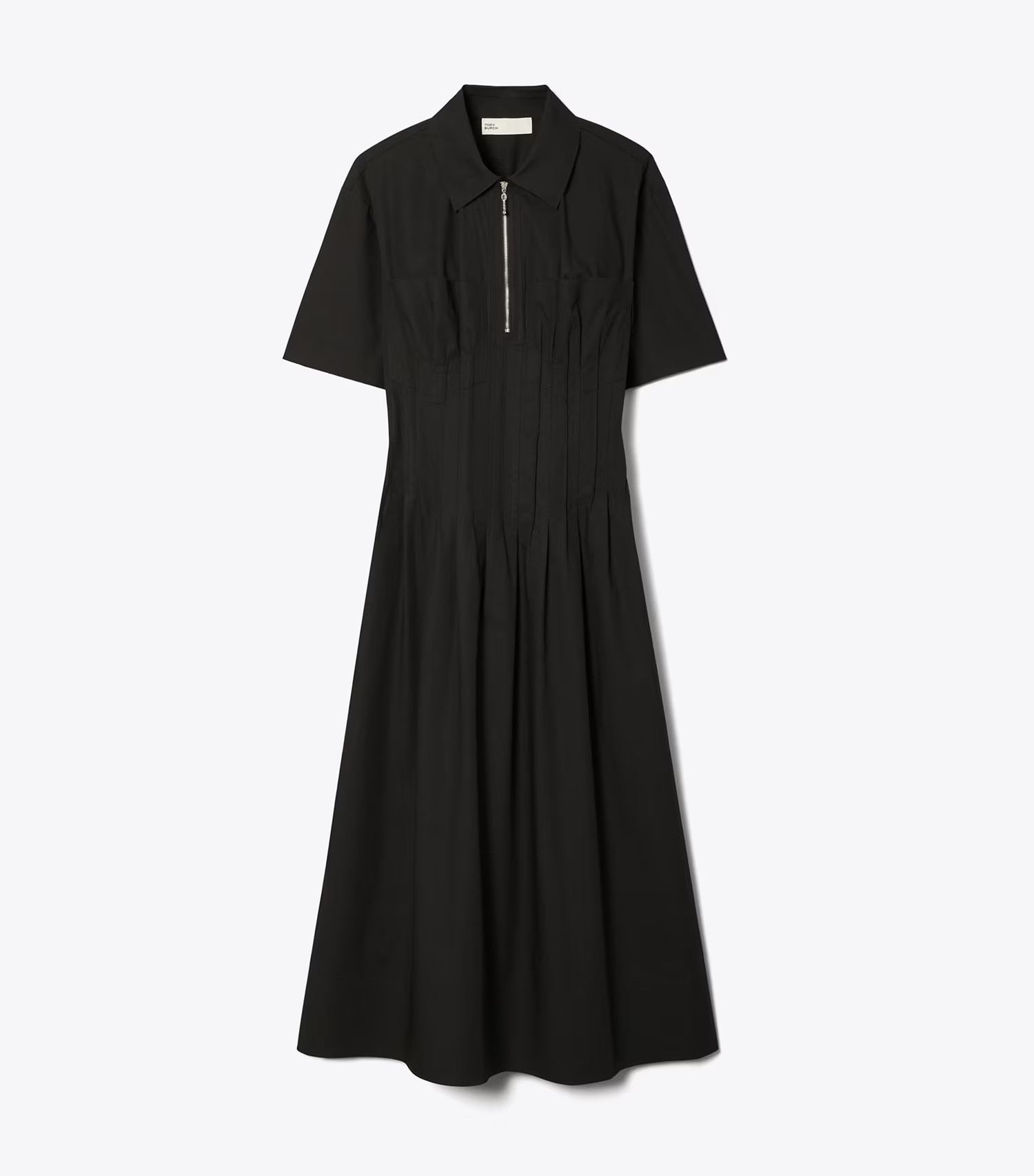 Poplin Pleat-Waist Dress: Women's Designer Dresses | Tory Burch | Tory Burch (US)