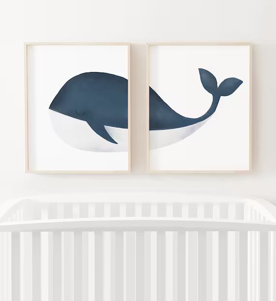 Whale Prints Set of 2 Printable Wall Art Whale Poster Whale | Etsy | Etsy (US)