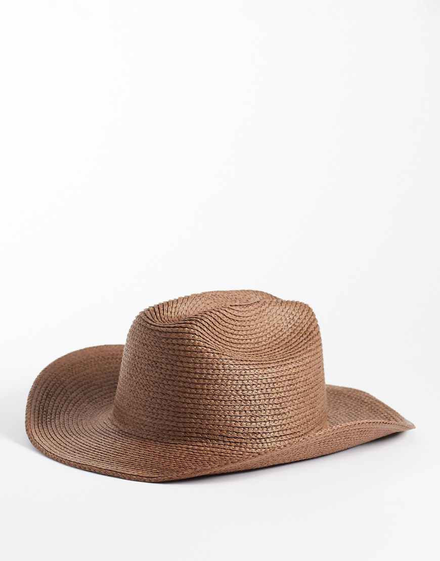 My Accessories straw cowboy hat in dark brown | ASOS (Global)