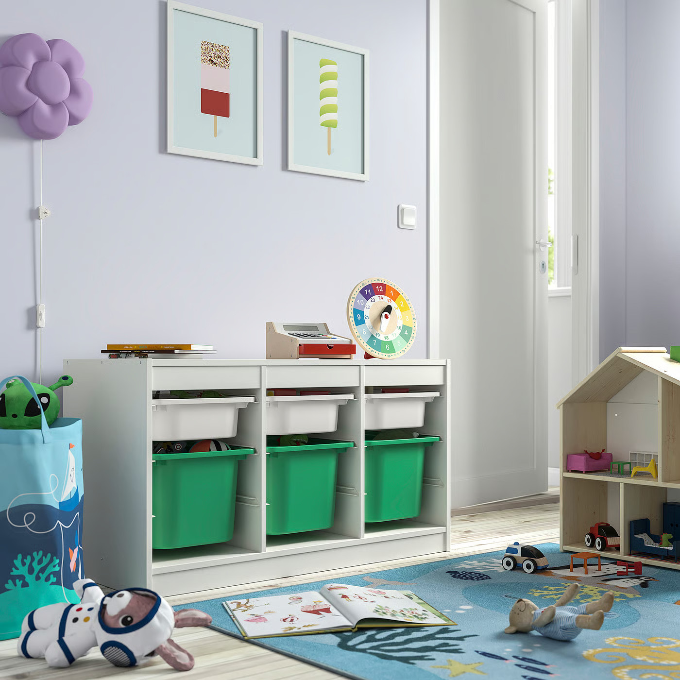 IKEA TROFAST storage combination with boxes, white white/bright green, 39x17 3/8x22 | IKEA US