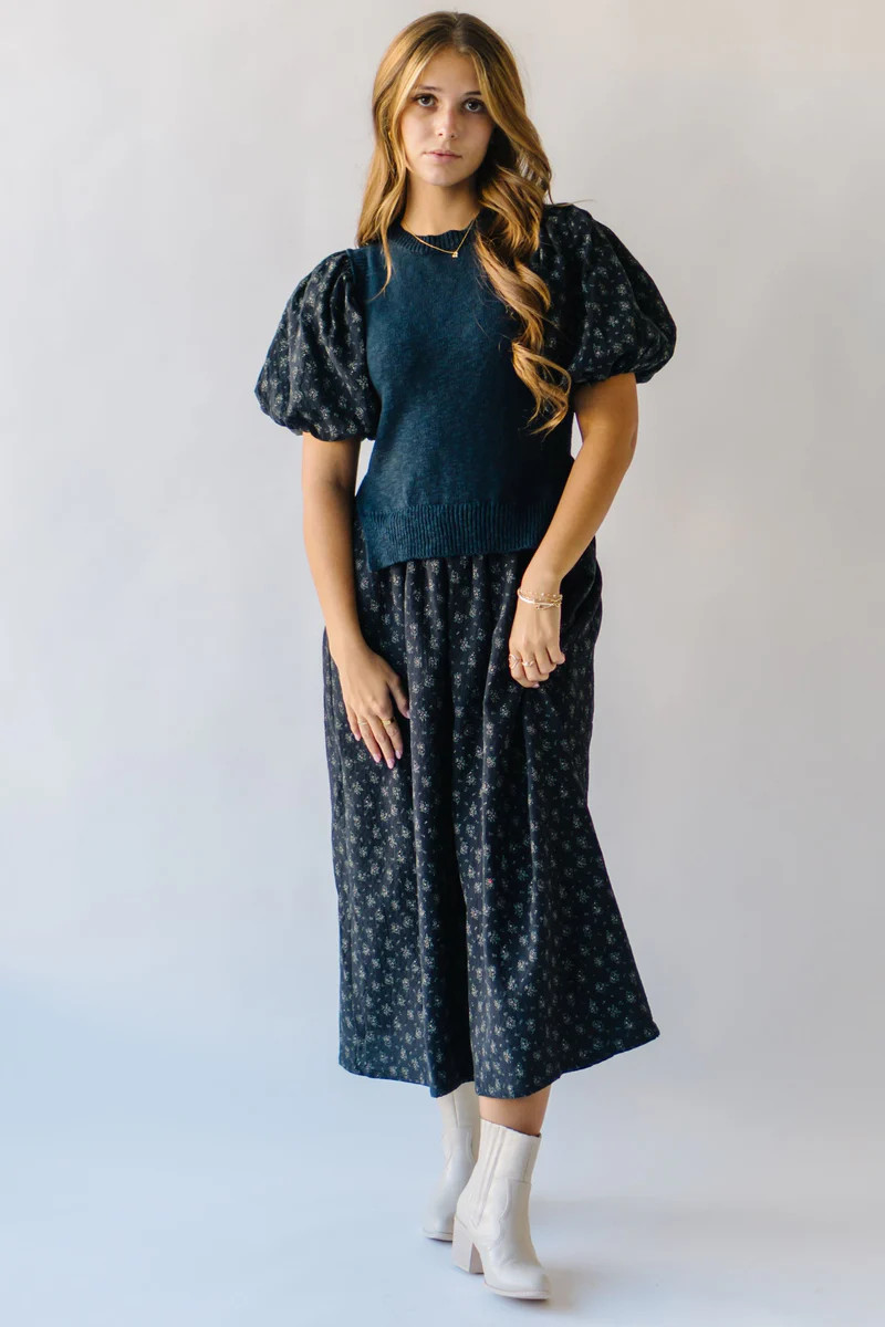 The Twyla Floral Midi Dress in Midnight | Piper & Scoot