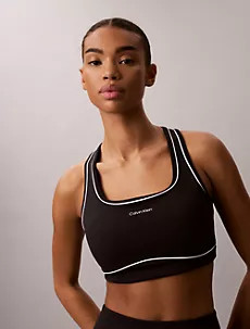 Icon Sport Piped Medium Impact Sports Bra | Calvin Klein | Calvin Klein (US)