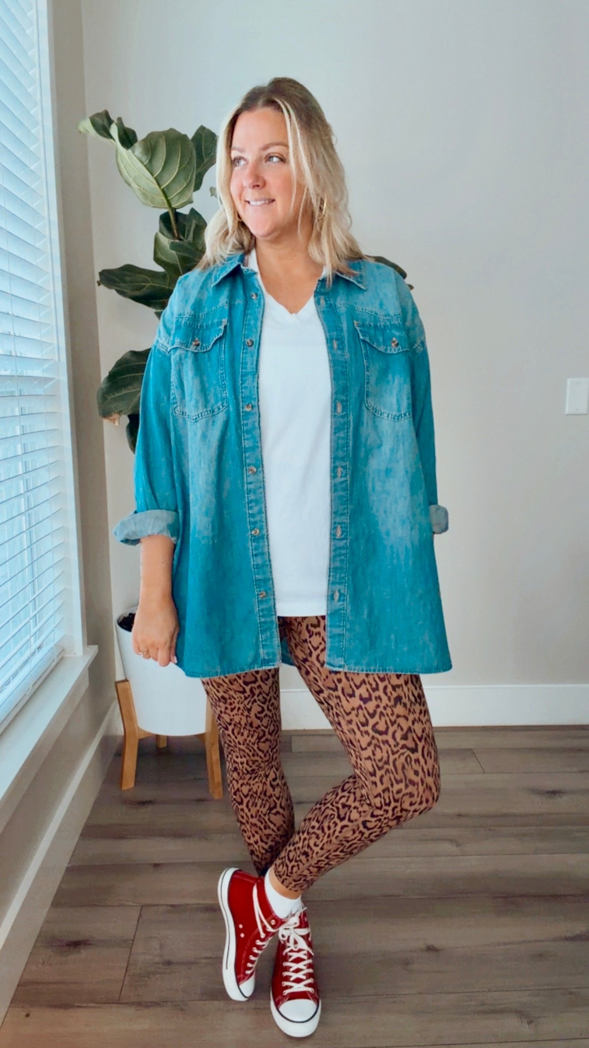 Hair day = comfy but make it cute 💁🏼‍♀️✨
Leggings for the long chair sit, denim for a little edge, and my go-to kicks to finish it off. Easy, casual, still put together 🙌🏼

#LTKmomlife #LTKOver40 #LTKselfcare