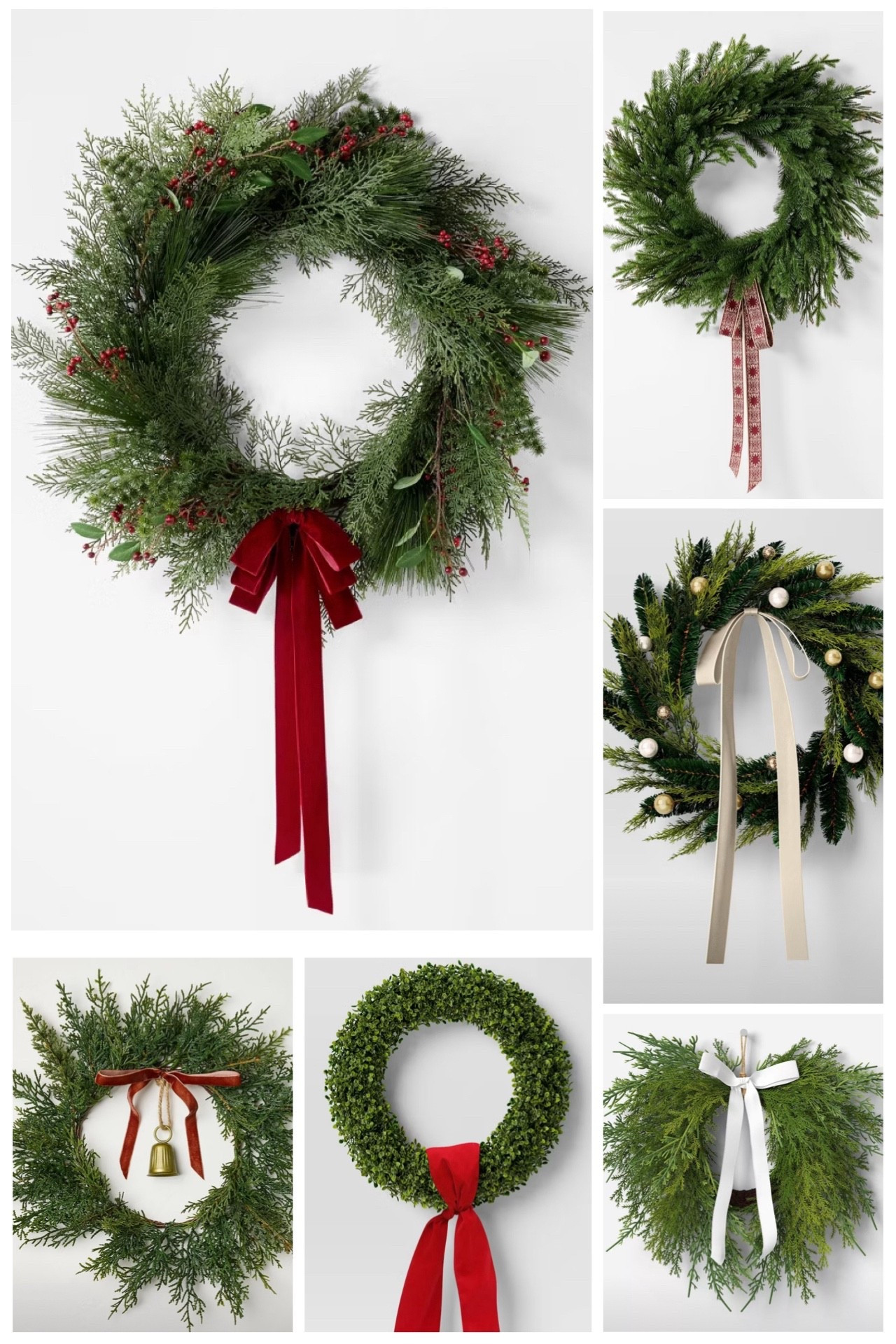 Truly obsessed with classic holiday greenery this year — simple, timeless, and so beautiful on doors, mirrors, mantles & windows 💚🎄 A velvet ribbon instantly makes any wreath feel elevated and charming. These are all from Target and they look designer for less 🙌✨

I love mixing a few styles throughout the house — boxwood in the kitchen, cypress on pantry doors, a full pine wreath on the front porch, and a mini bell wreath on hooks or windows 🎀🔔 So easy and makes everything feel instantly Christmas cozy!

Tap to shop — these go fast every year 🎁🏃‍♀️💨

🎄💚🎀✨

⸻


holiday wreaths target home decor christmas greenery preppy christmas decorating ideas velvet bow wreath bell wreath boxwood wreath cypress wreath front door wreath porch decor simple holiday decor timeless christmas style traditional holiday home cozy christmas aesthetic classic christmas look green and red holiday palette decorating with ribbon christmas mantle decor winter greenery farmhouse holiday decor southern holiday home coastal preppy holiday style 🎄✨

#LTKHome #LTKFindsUnder50 #LTKHoliday