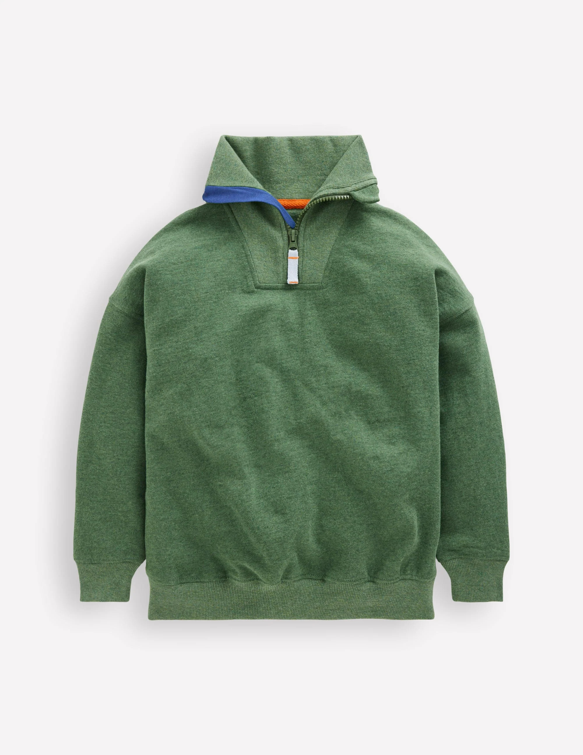 Half-Zip Sweatshirt-Green Marl | Boden (US)