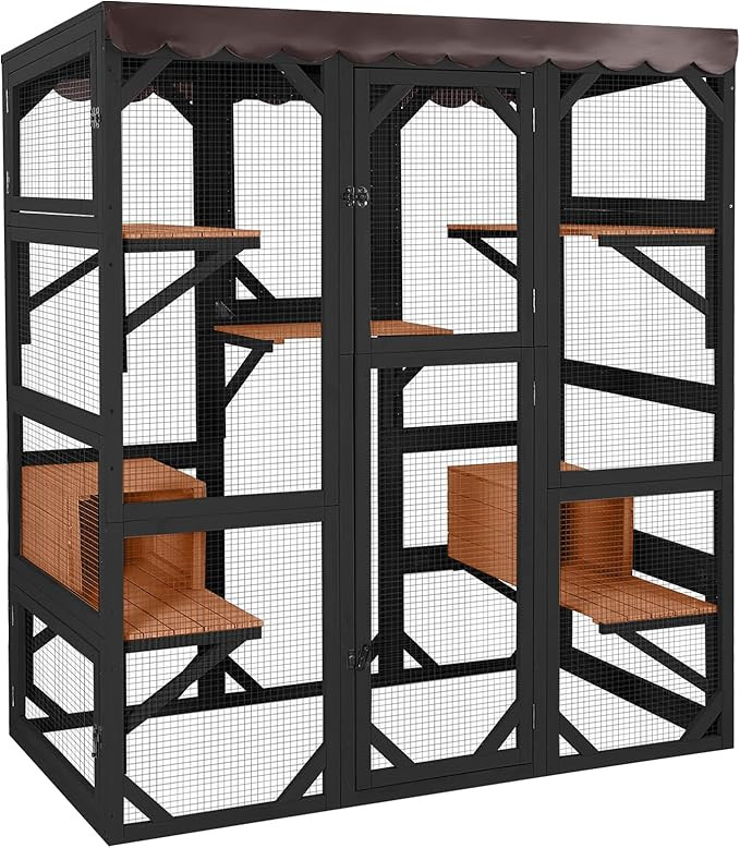 Aivituvin Catio Outdoor Cat Enclosure Large Cat House for Mulitiple Cats Walk in Kitty Cage with ... | Amazon (US)
