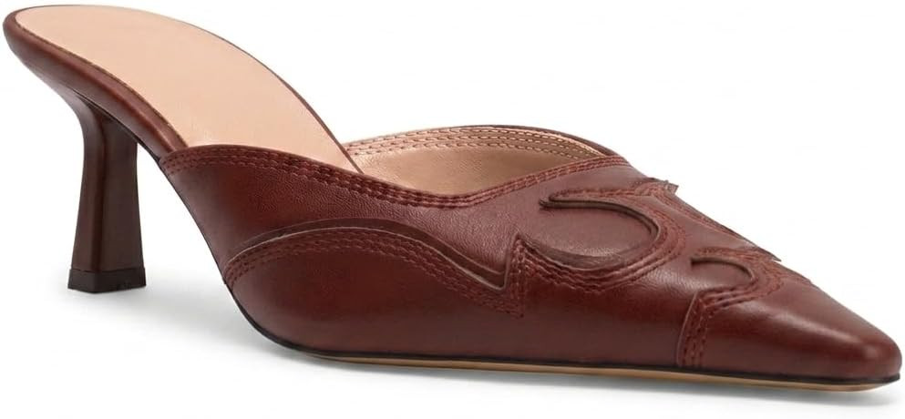 Pointed Toe Kitten Heel Mules for Women Slip On Backless Pumps Dress Shoes | Heeled Mules with St... | Amazon (US)