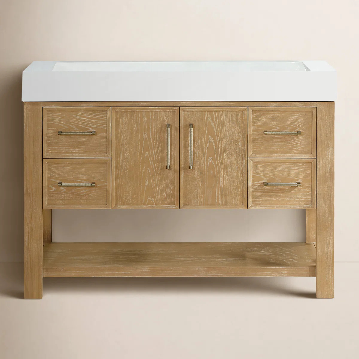 Maho 47.4'' Single Bathroom Vanity with Engineered Stone Top | Wayfair North America