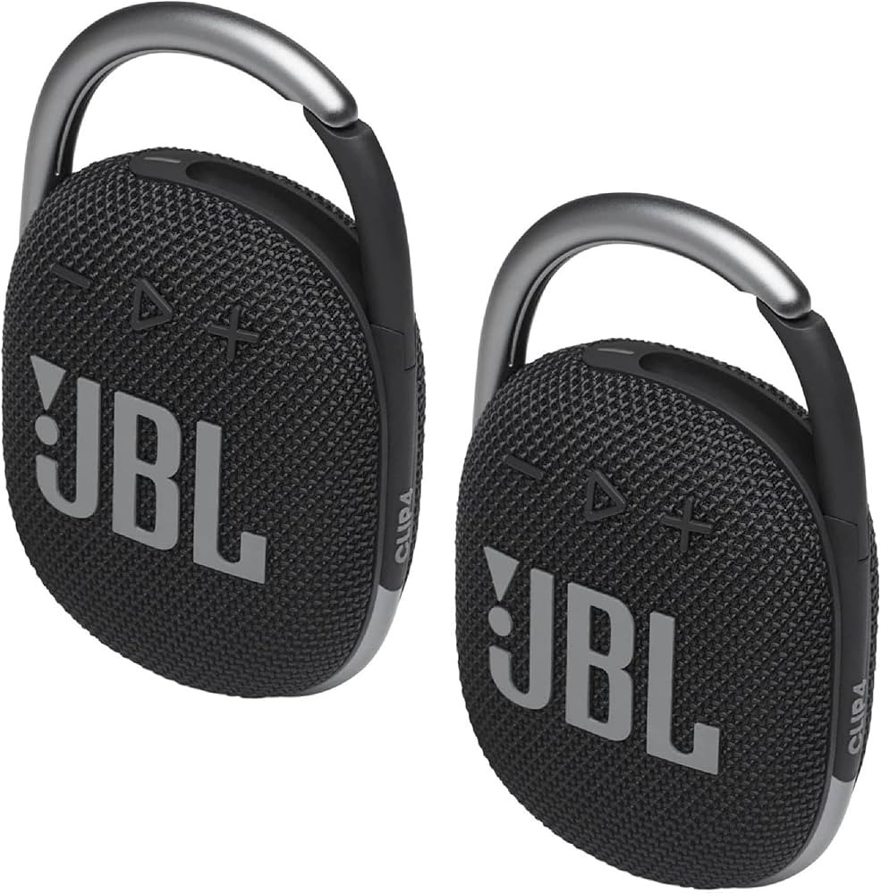 2 Pack JBL Clip 4 Waterproof Wireless Audio Bluetooth Speaker Bundle (Black) | Amazon (US)