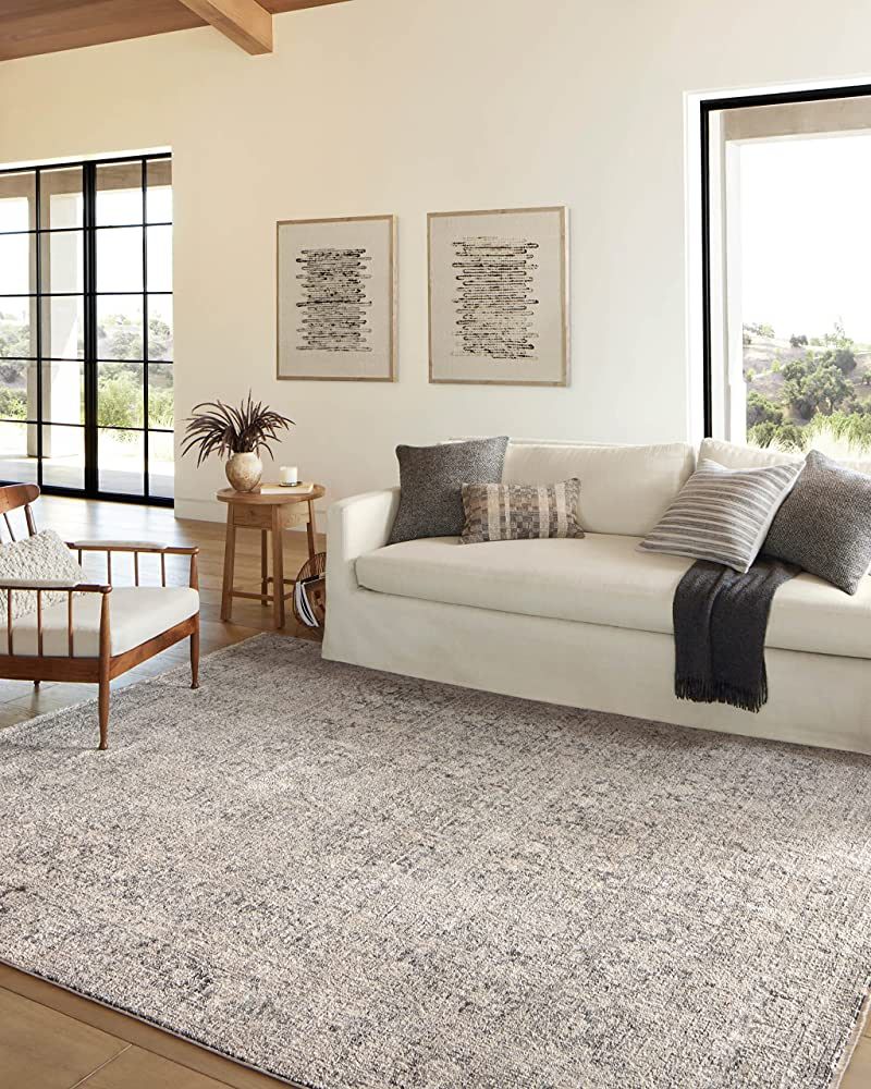 Amber Lewis x Loloi Alie Collection ALE-01 Stone / Mist, Traditional 5'-3" x 7'-9" Area Rug | Amazon (US)