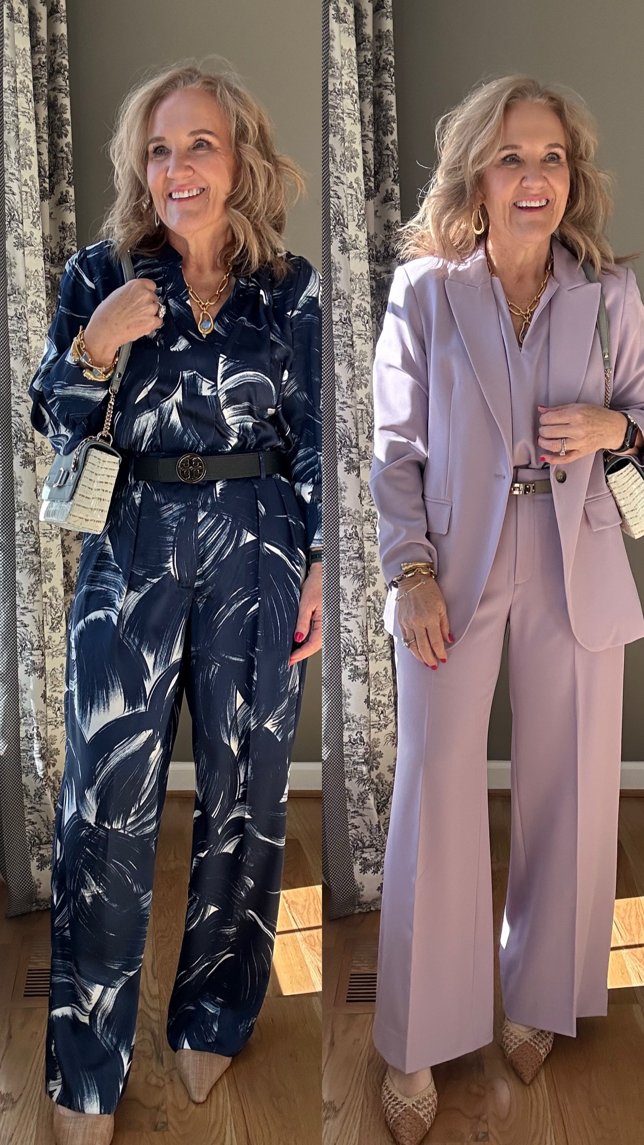 Special event outfits. Work events, rehearsal dinners, work conference, bridal showers this will cover it! And they’re separates so you can wear them over and over differently! 

Wearing size medium in the blouses and navy pants. 
Size 10 petite in lavender blazer
Size 8 petite n lavender trousers 

Wedding guest rehearsal dinner graduation 

#LTKOver40 #LTKFindsUnder100 #LTKWatchNow