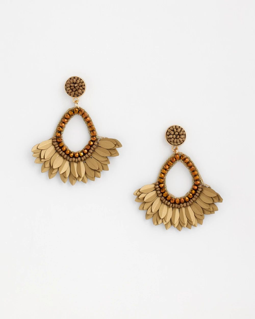 No Droop™ Gold Tone Fan Drop Earrings | Chico's