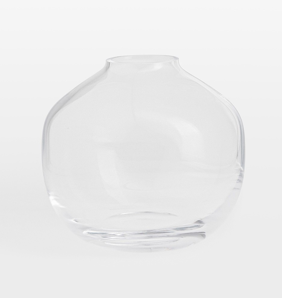 Audrey Low Round Clear Glass Vase
 | Rejuvenation | Rejuvenation