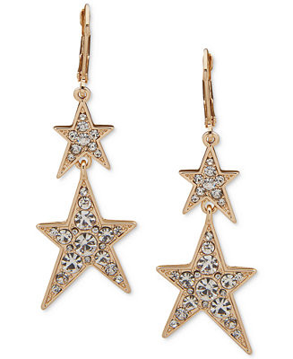 Karl Lagerfeld Paris Gold-Tone Crystal Star Double Drop Earrings & Reviews - Earrings - Jewelry &... | Macys (US)