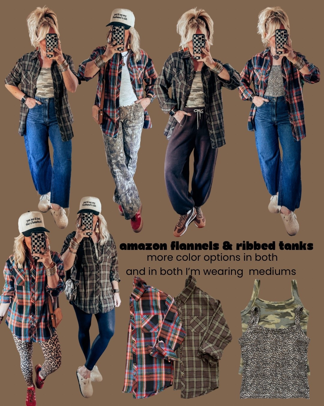 Loving these flannels and these ribbed tanks are perfect under them! 👏🏼🥰
I’m wearing a medium in both! 


#LTKStyleTip #LTKOver40 #LTKFindsUnder50