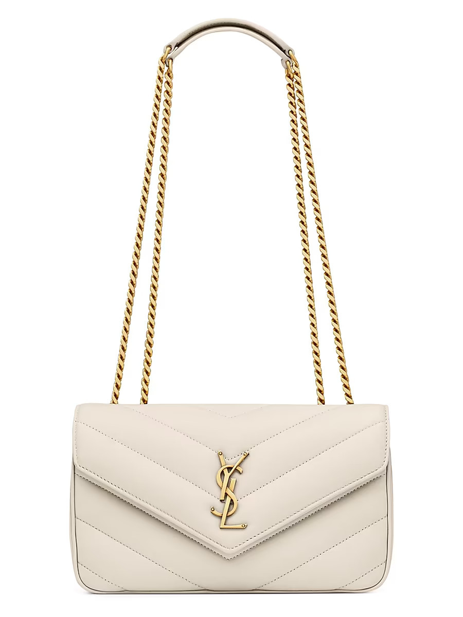 Women's Loulou Small Shoulder Bag in Lambskin Leather - Blanc Vintage | Saks Fifth Avenue