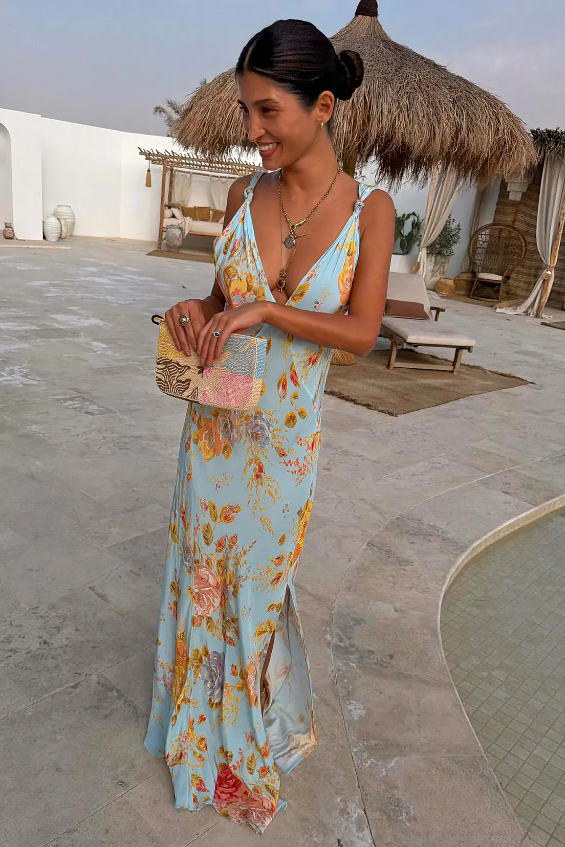 Sky Blue Floral Sofia Dress | Never Fully Dressed (UK & IE)